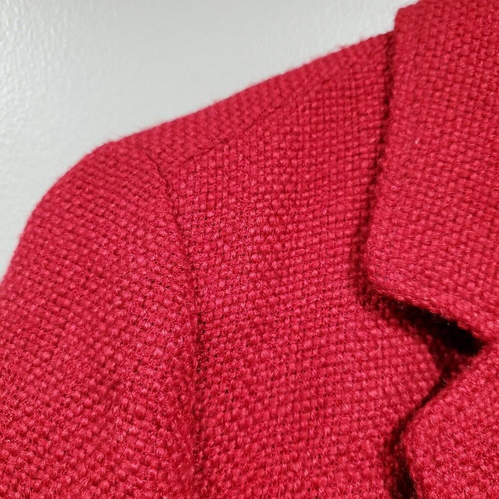 J Jill Womens Blazer Size Small Career Red 2-Button Jacket Pockets Wool Blend - Picture 14 of 14